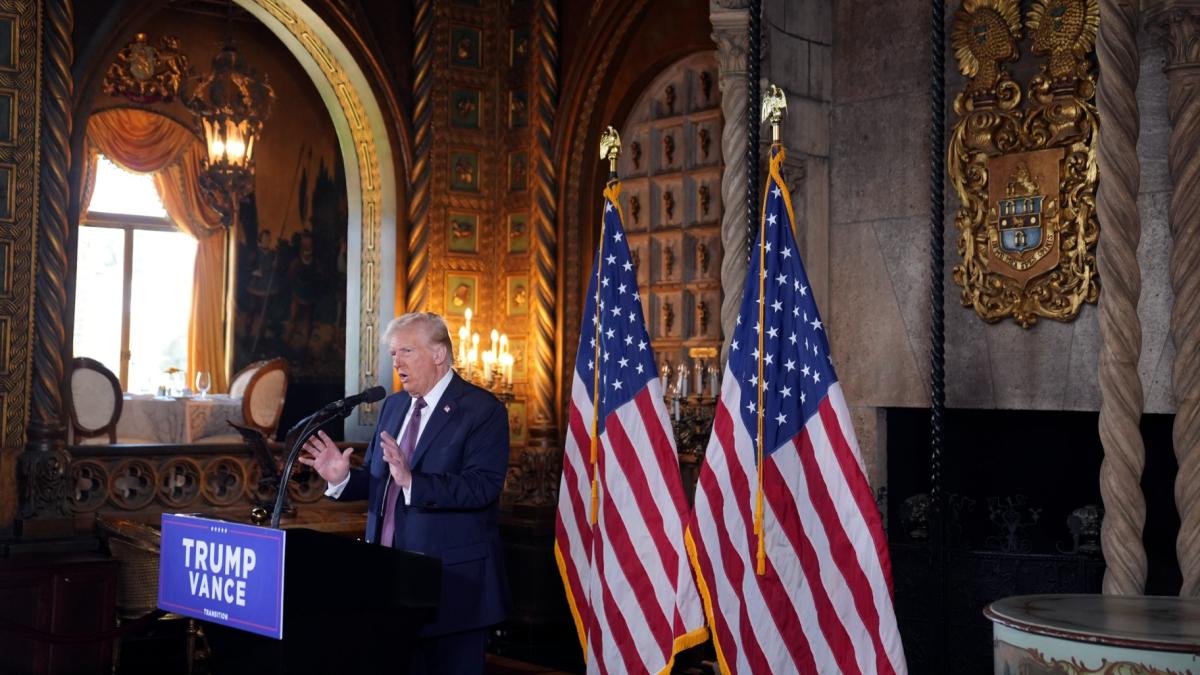 President-elect Donald Trump speaks during a news conference at Mar-a-Lago, Tuesday, Jan. 7, 2025, in Palm Beach, Fla. (AP Photo / Evan Vucci)