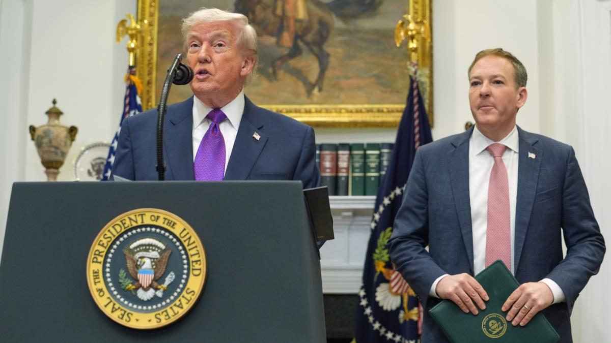 President Donald Trump speaks during an event with Environmental Protection Agency director Lee Zeldin announcing that the EPA will no longer regulate greenhouse gases, in the Roosevelt Room of the White House, Thursday, Feb. 12, 2026, in Washington. (AP Photo / Evan Vucci)