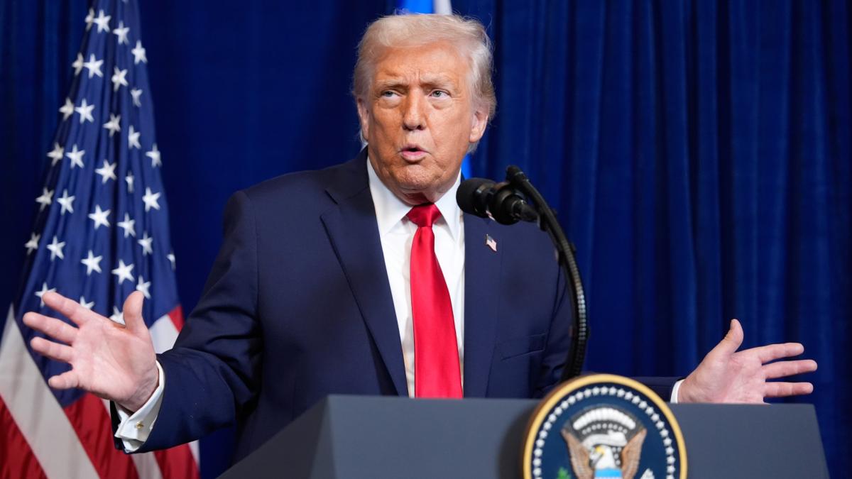 President Donald Trump speaks during a news conference with Israel's Prime Minister Benjamin Netanyahu at Mar-a-Lago, Monday, Dec. 29, 2025, in Palm Beach, Fla. (AP Photo / Alex Brandon)
