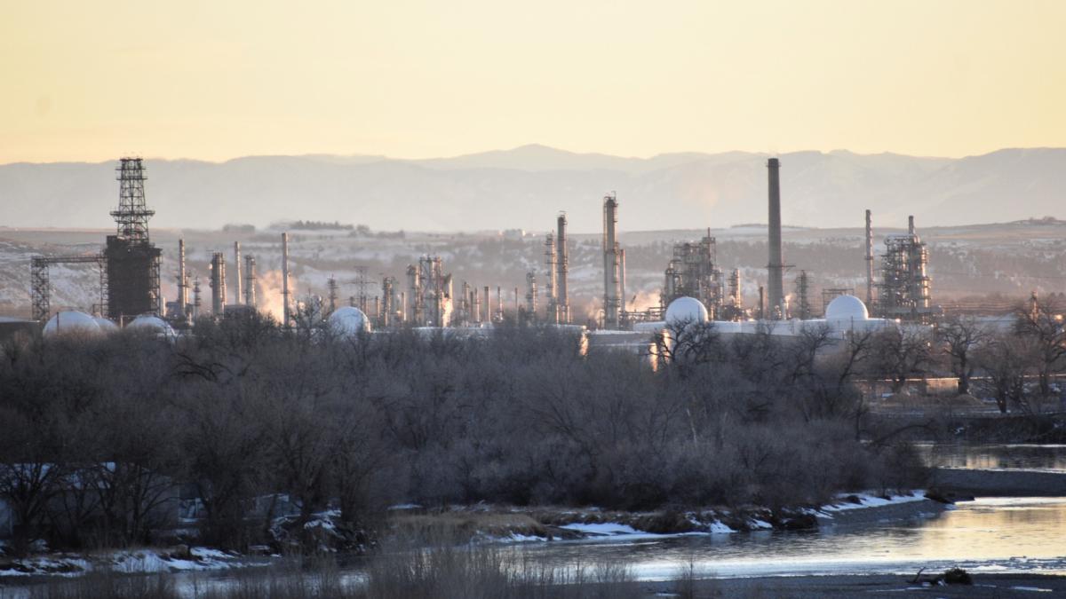 The Billings Refinery operated by Phillips 66 that processes crude oil from western Canada is seen along the Yellowstone River Wednesday, Feb. 26, 2026, in Billings, Mont. (AP Photo / Matthew Brown)