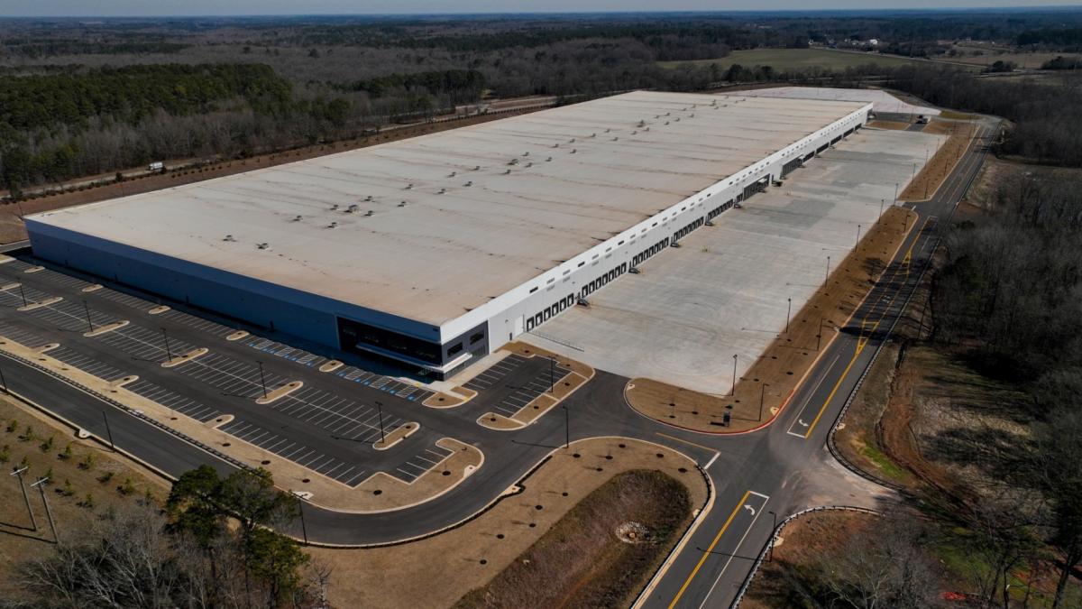 A newly built warehouse is seen on Friday, Feb. 6, 2026, in Social Circle, Ga., where officials are concerned about U.S. Immigrations and Customs Enforcement's plans connected to a $45-billion expansion of immigrant detention centers. (AP Photo / Mike Stewart, file)