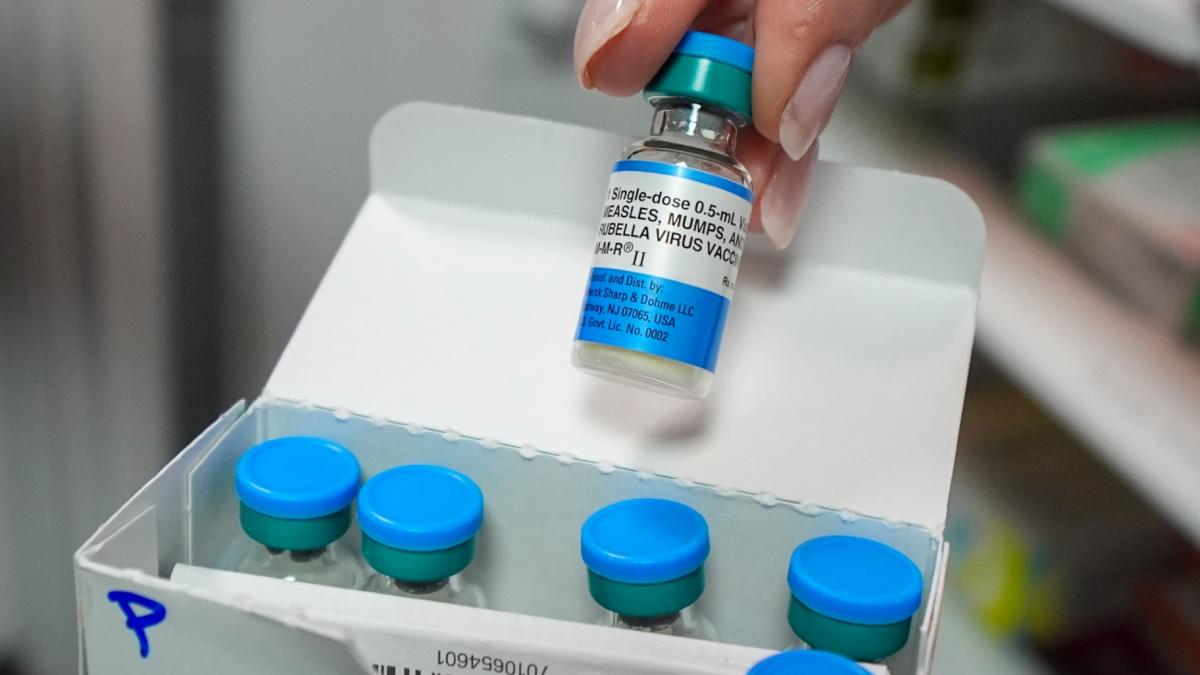 FILE - Vials of the measles mumps and rubella (MMR) vaccine are displayed in Lubbock, Texas, on Tuesday, Feb. 25, 2025. (AP Photo / Julio Cortez, File)