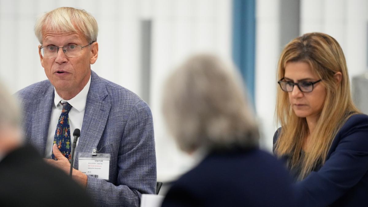 Committee member Dr. Martin Kulldorf, speaks during a meeting of the Advisory Committee on Immunization Practices at the CDC on Thursday, Sept. 18, 2025, in Chamblee, Ga. (AP Photo / Brynn Anderson)