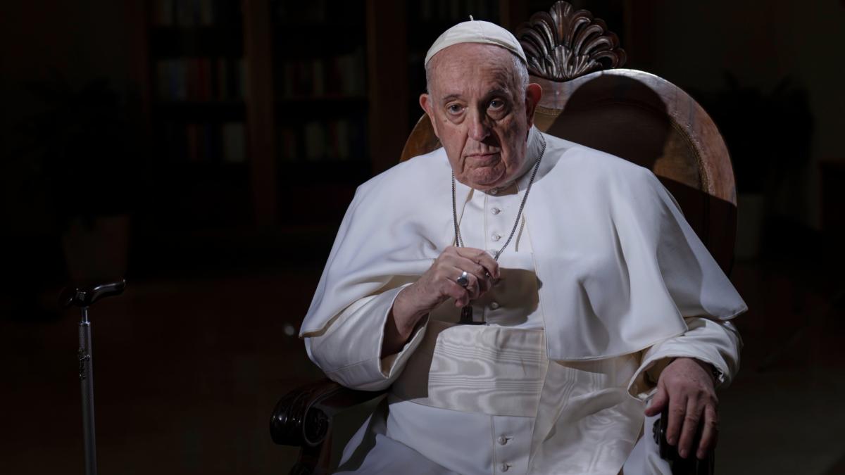 Pope Francis pauses during an interview with The Associated Press at The Vatican, Tuesday, Jan. 24, 2023. (AP Photo / Domenico Stinellis, File)