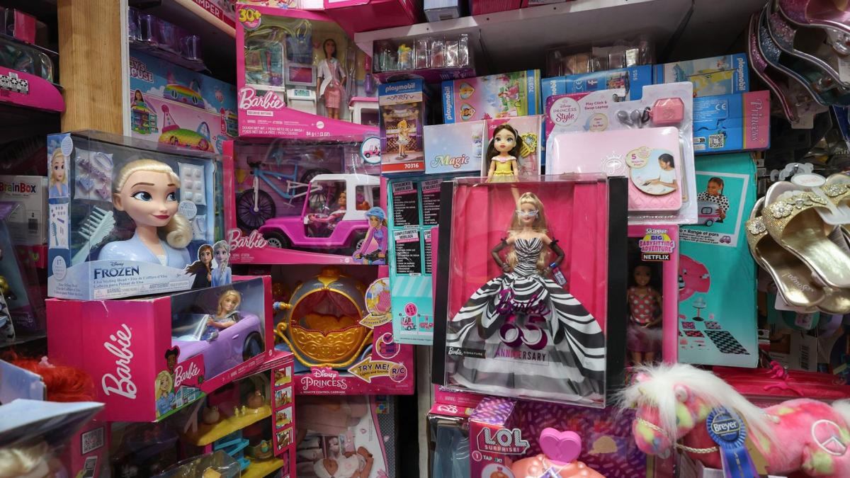 Barbie Dolls imported from China line the shelves of the A to Z Toys store in Miami Beach, Florida. (Joe Raedle / Getty Images via CNN Newsource)