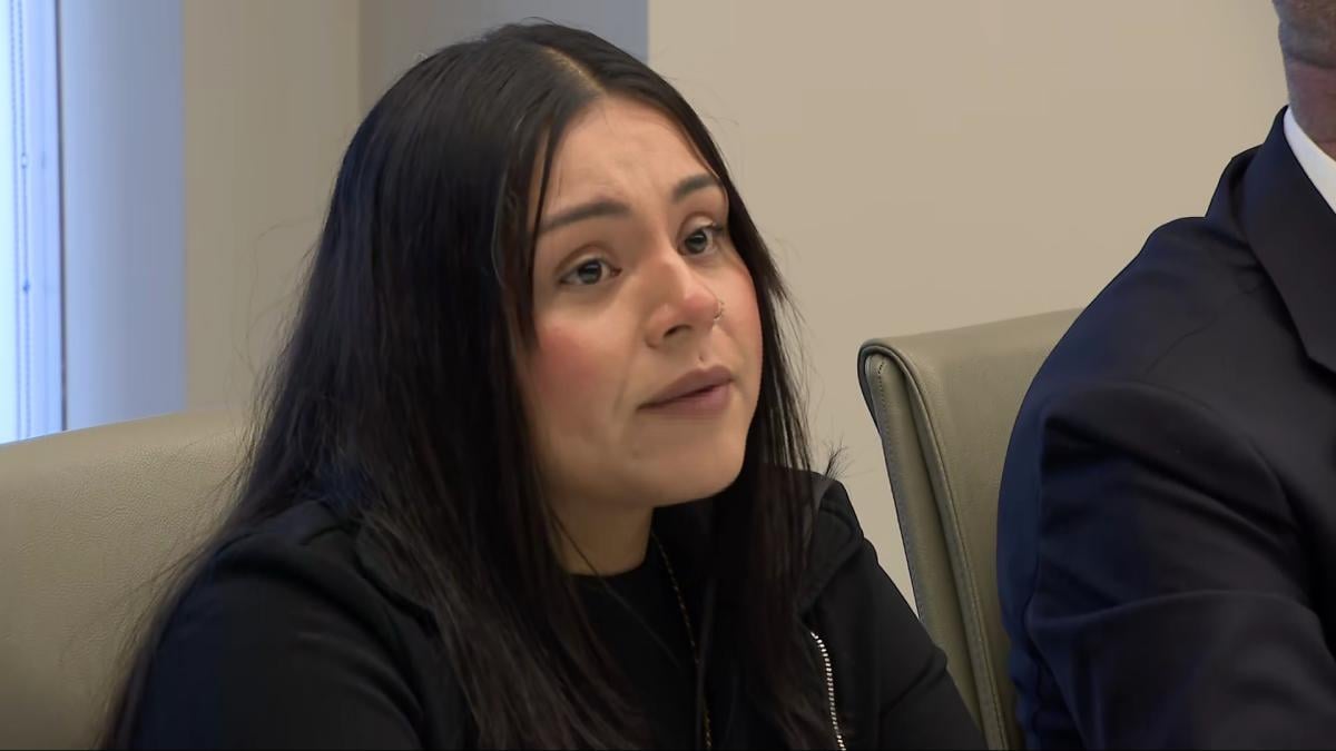 Marimar Martinez speaks during a news conference on Oct. 5, 2026. (WTTW News)