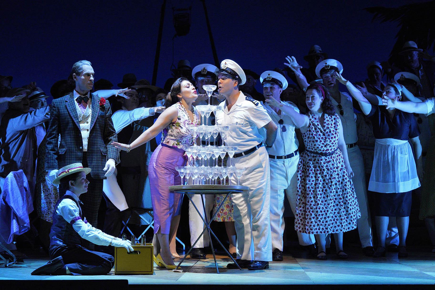 Ailyn Perez and Joshua Hopkins in the Lyric Opera production of “The Elixir of Love.” (Photo by Cory Weaver)