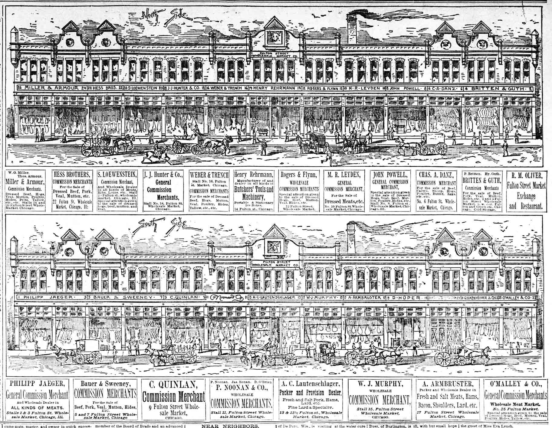 Fulton Market illustration, 1887