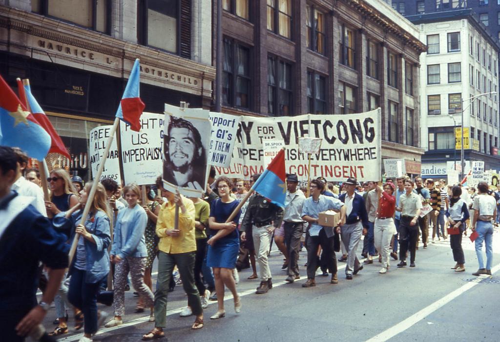 A demonstration on Aug. 10, 1968 in Chicago as the city prepared to host the Democratic National Convention. (David Wilson / Flickr)