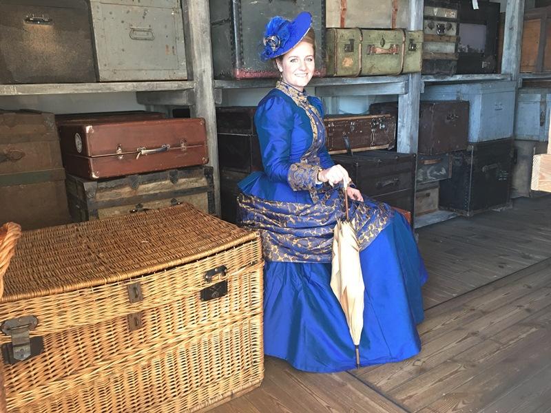 Sibylle Randoll dons a custom-made 1880s style dress when she visits the same places her great-great-grandfather did.