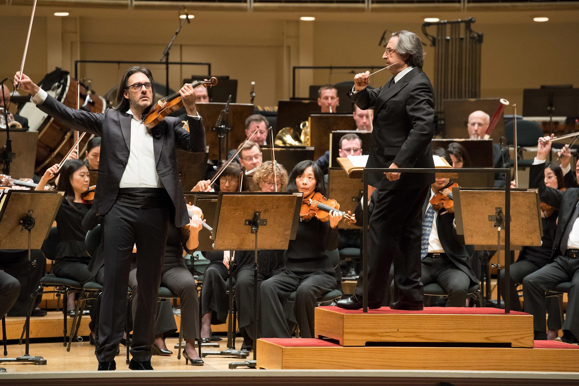 The Chicago Symphony Orchestra conducted by Maestro Riccardo Muti performs with violin soloist Leonidas Kavakos. ©2019 Anne Ryan