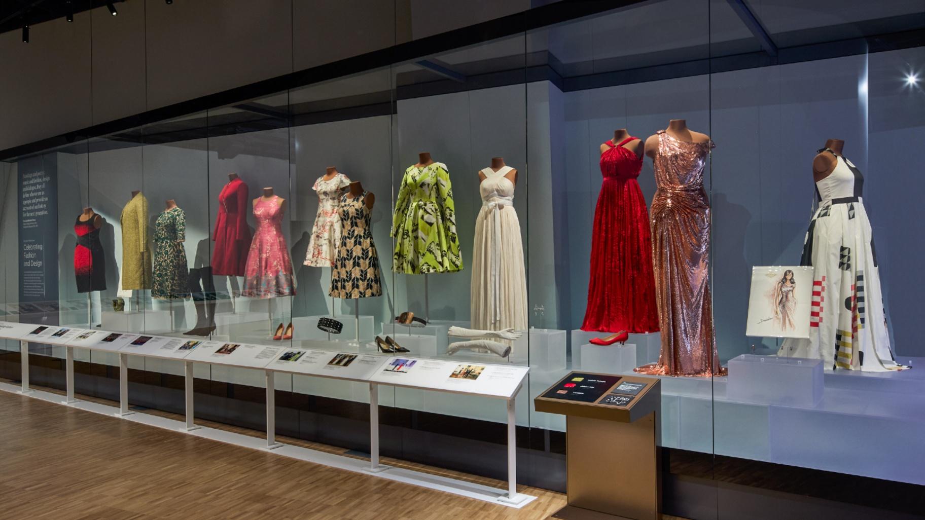 Celebrating Fashion and Design display at the Obama Presidential Center Museum in Chicago on May 11, 2026. (The Obama Foundation. Some objects courtesy of the National Archives, Obama Presidential Library)