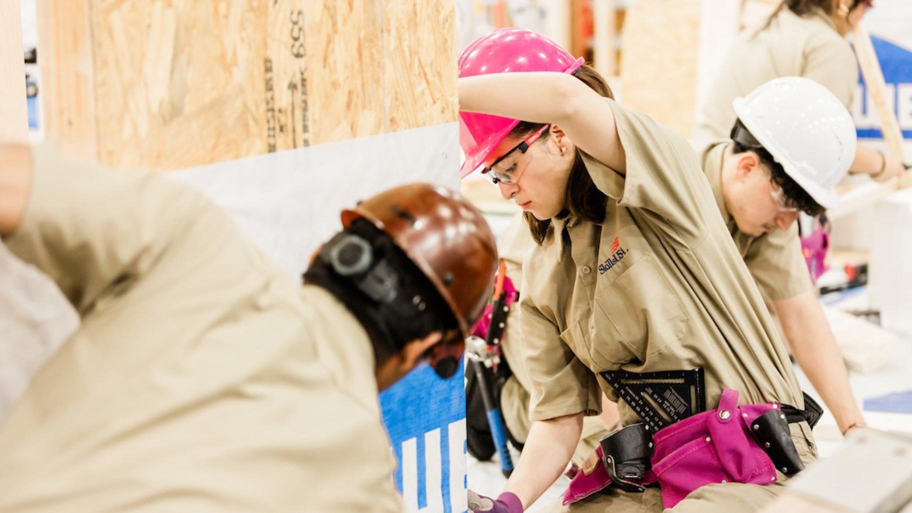A competitor focuses during the SkillsUSA Illinois TeamWorks competition. (Courtesy of SkillsUSA Illinois)