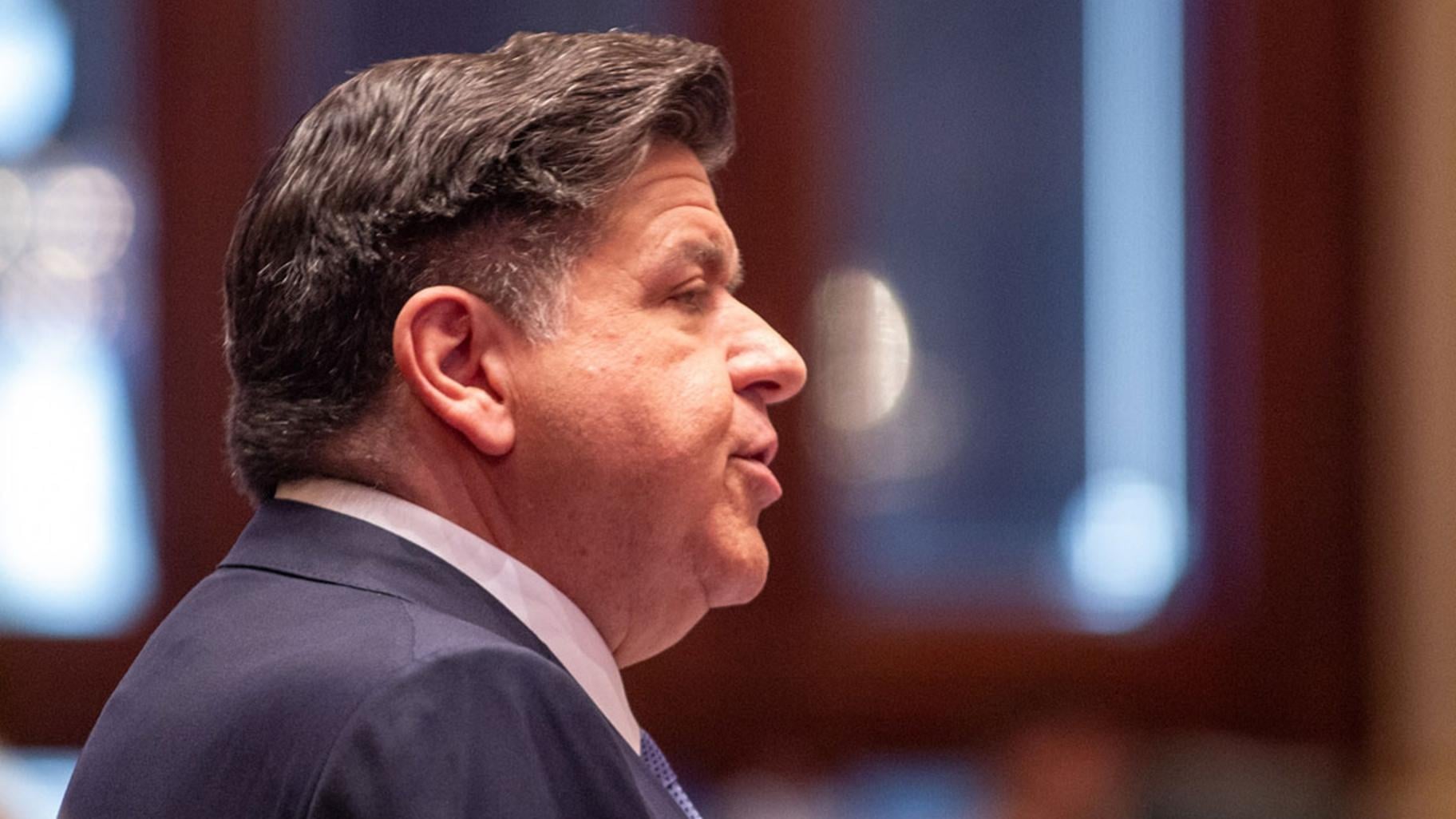 Gov. JB Pritzker delivers his State of the State address in February 2026. (Jerry Nowicki / Capitol News Illinois)