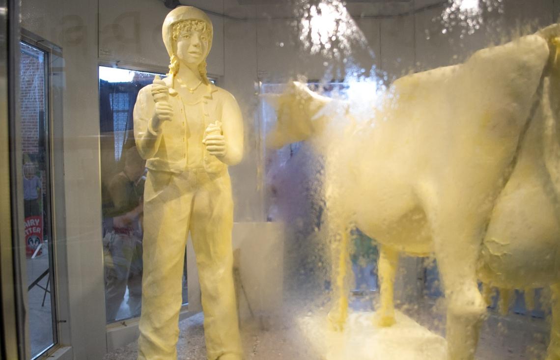 The 2026 Illinois State Fair butter cow. (Jerry Nowicki / Capitol News Illinois)