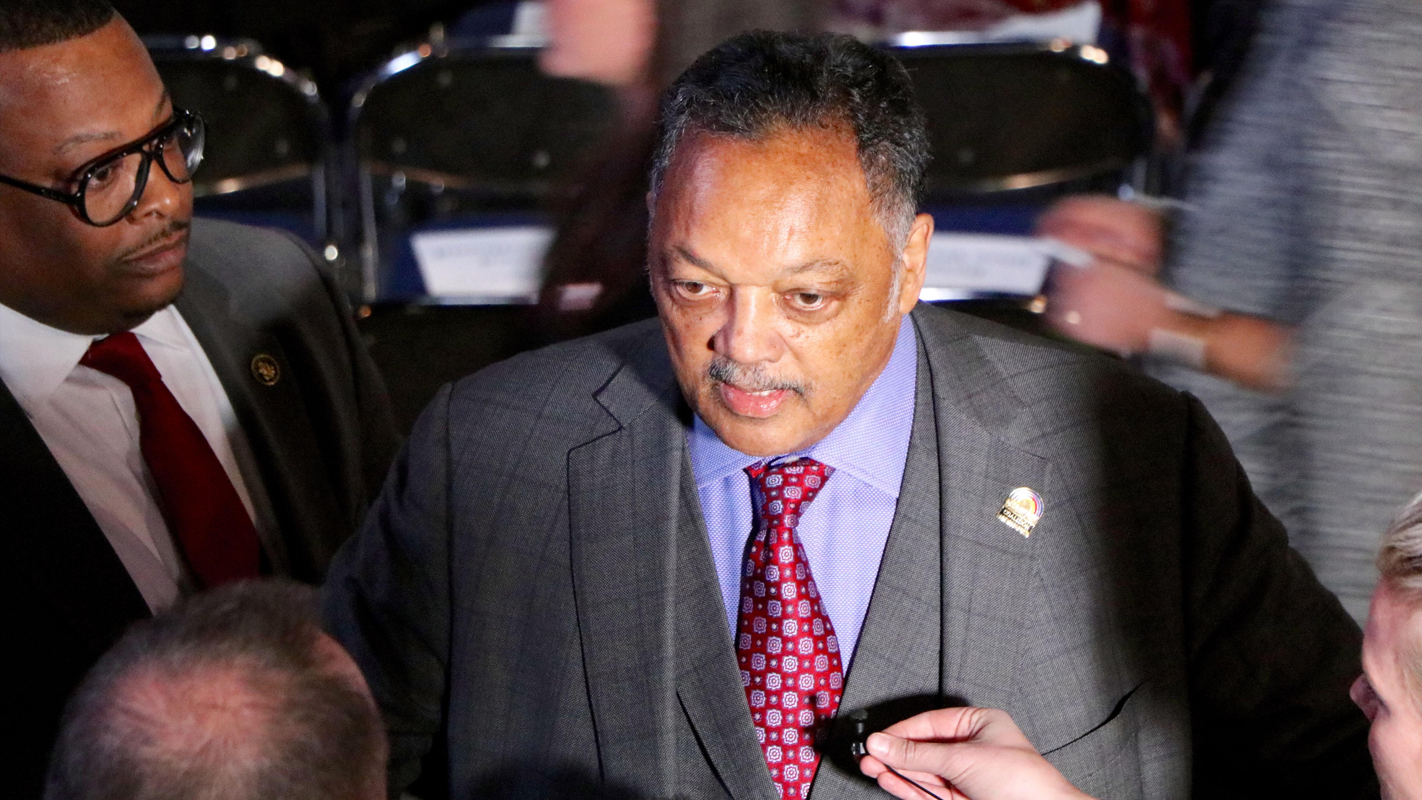 Civil rights activist Rev. Jesse Jackson is interviewed before Obama's farewell address. (Evan Garcia / Chicago Tonight)