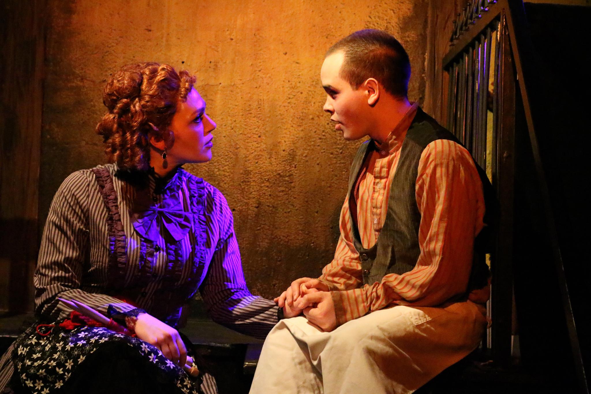 Jacquelyne Jones as Mrs. Lovett and Frankie Leo Bennett as Tobias Ragg (Credit: Cody Jolly Photography)