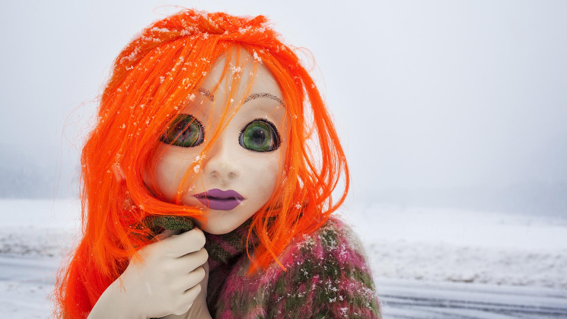 Laurie Simmons, Orange Hair/Snow/Close Up, 2014. Photo: © Laurie Simmons, courtesy of the artist and Salon 94.