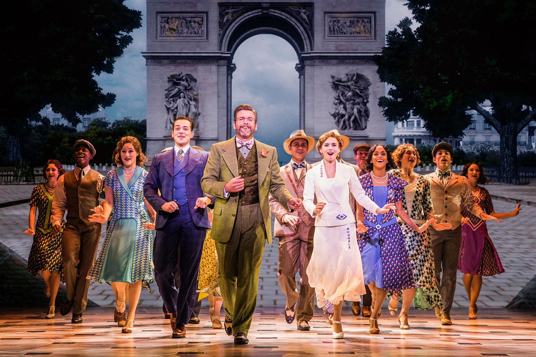 Edward Staudenmayer, Lila Coogan, Stephen Brower and the company of “Anastasia.” (Photo by Evan Zimmerman, MurphyMade)