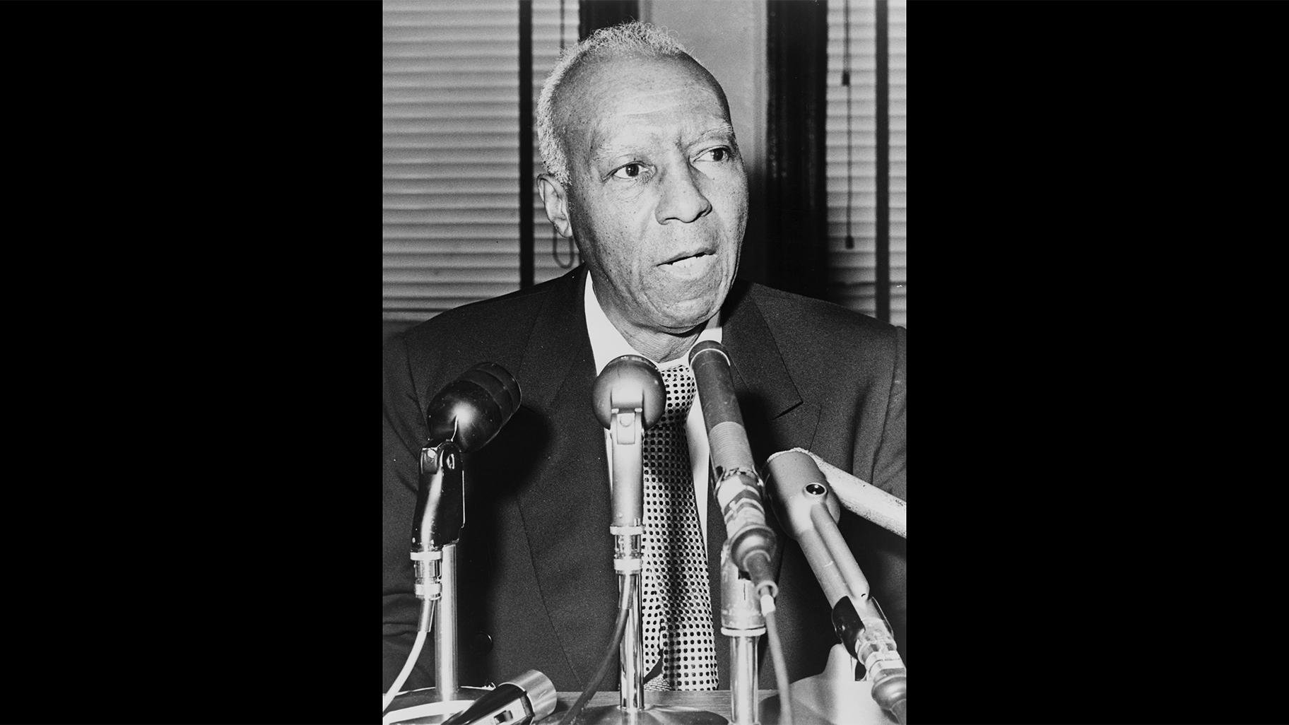 About three decades after the Pullman strike and the death of George Pullman, the porters overcame strong company resistance to form America’s first major union of Black workers — the Brotherhood of Sleeping Car Porters, led by A. Philip Randolph. (Courtesy Pullman National Monument)