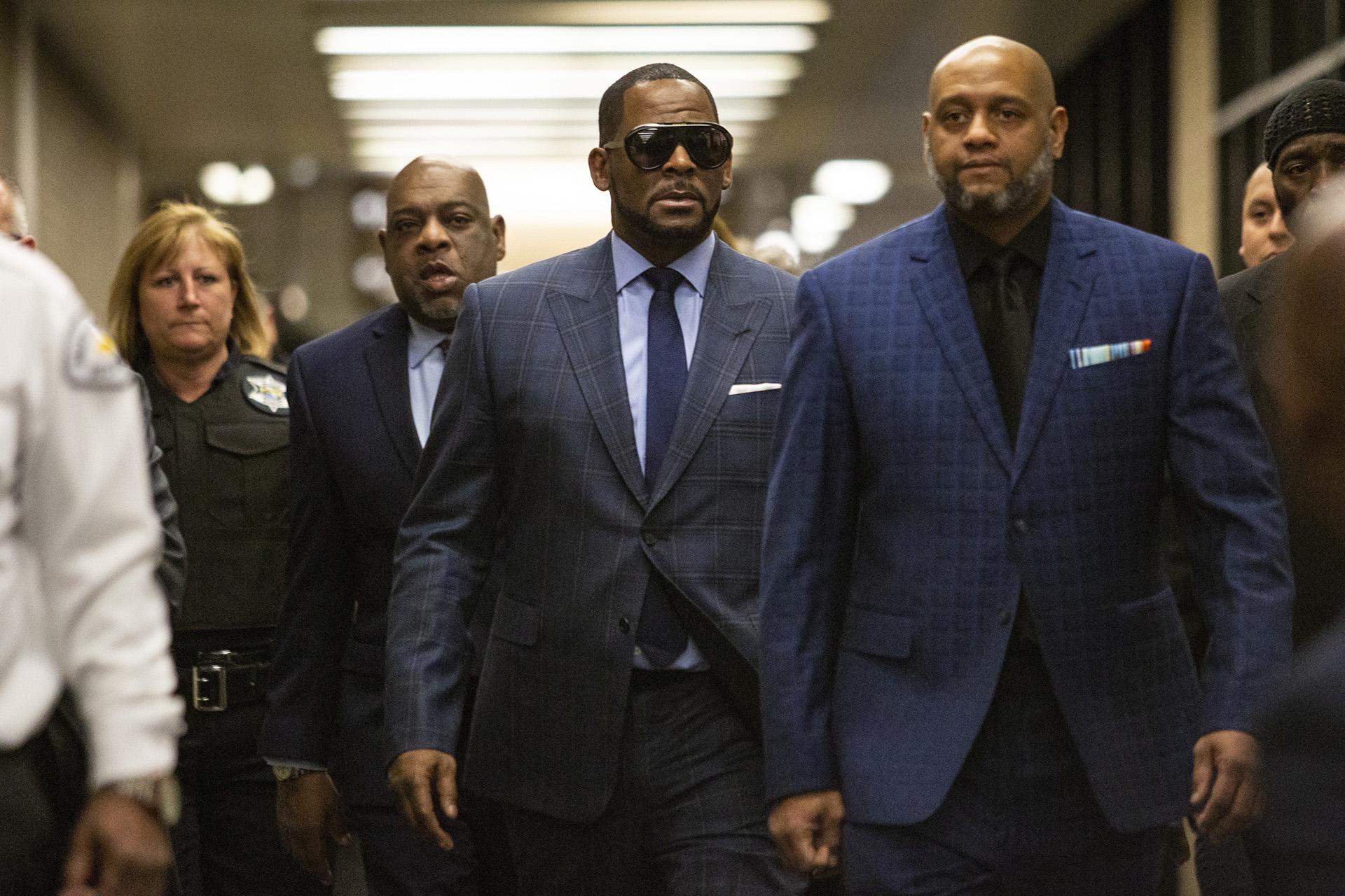 Musician R. Kelly arrives at the Daley Center for a hearing in his child support case at the Daley Center, Wednesday, March 6, 2019, in Chicago. (Ashlee Rezin / Chicago Sun-Times via AP)
