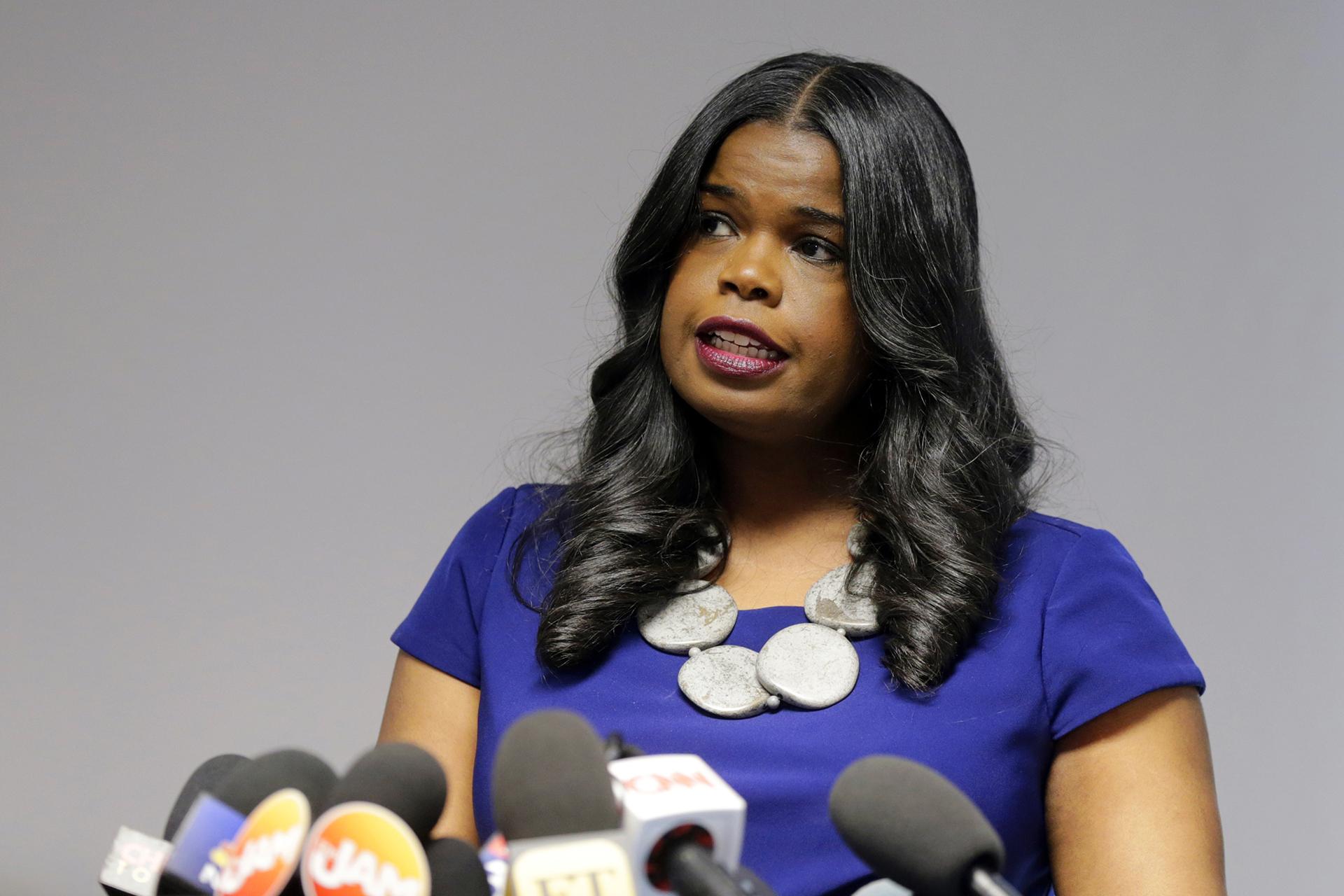 This Feb. 22, 2019 file photo shows Cook County State's Attorney Kim Foxx speaking at a news conference in Chicago. (AP Photo / Kiichiro Sato, File)