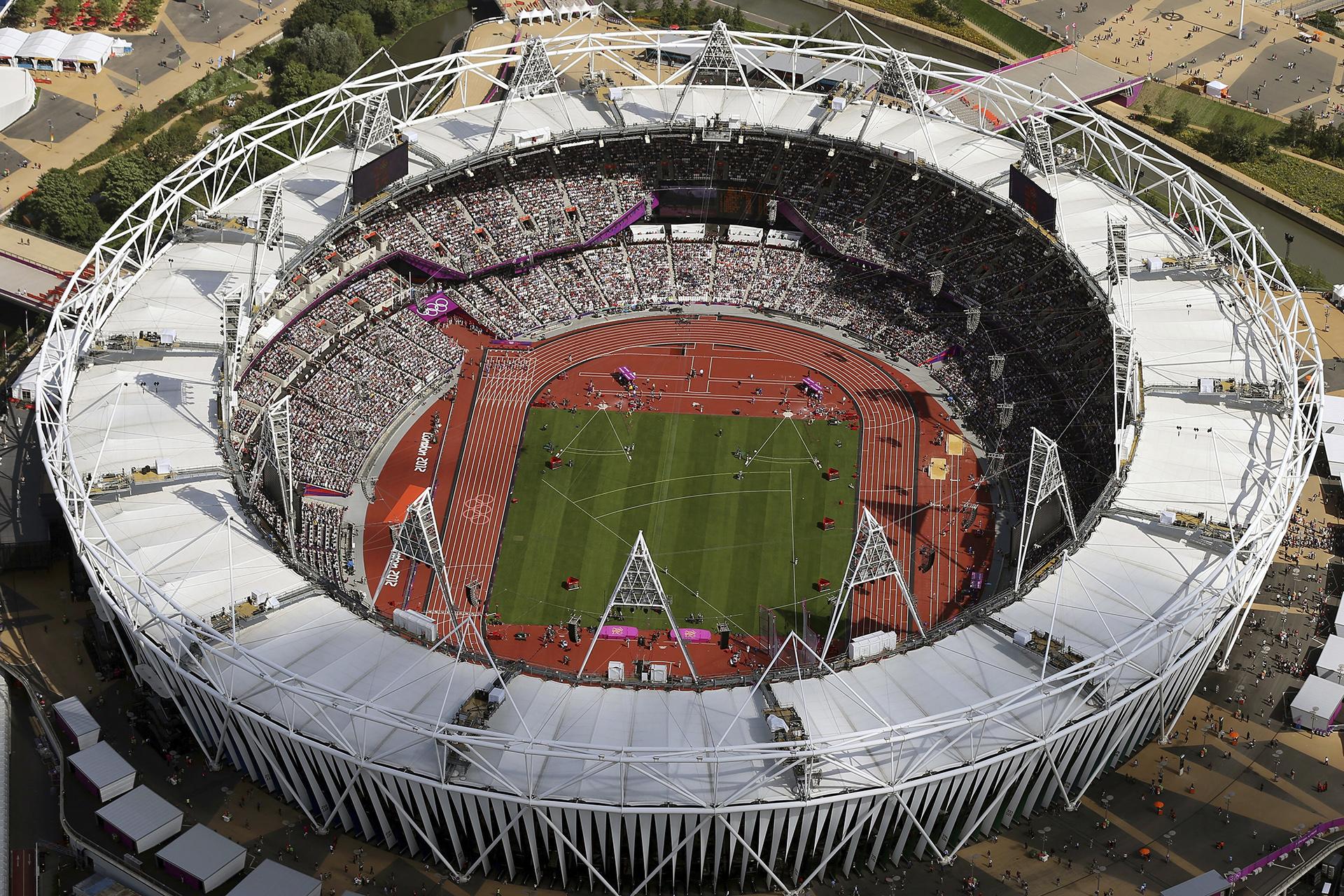 In this Aug. 3, 2012, file photo, Olympic Stadium is viewed during the Summer Olympics at Olympic Park in London. (AP Photo / Jeff J Mitchell, Pool, File)