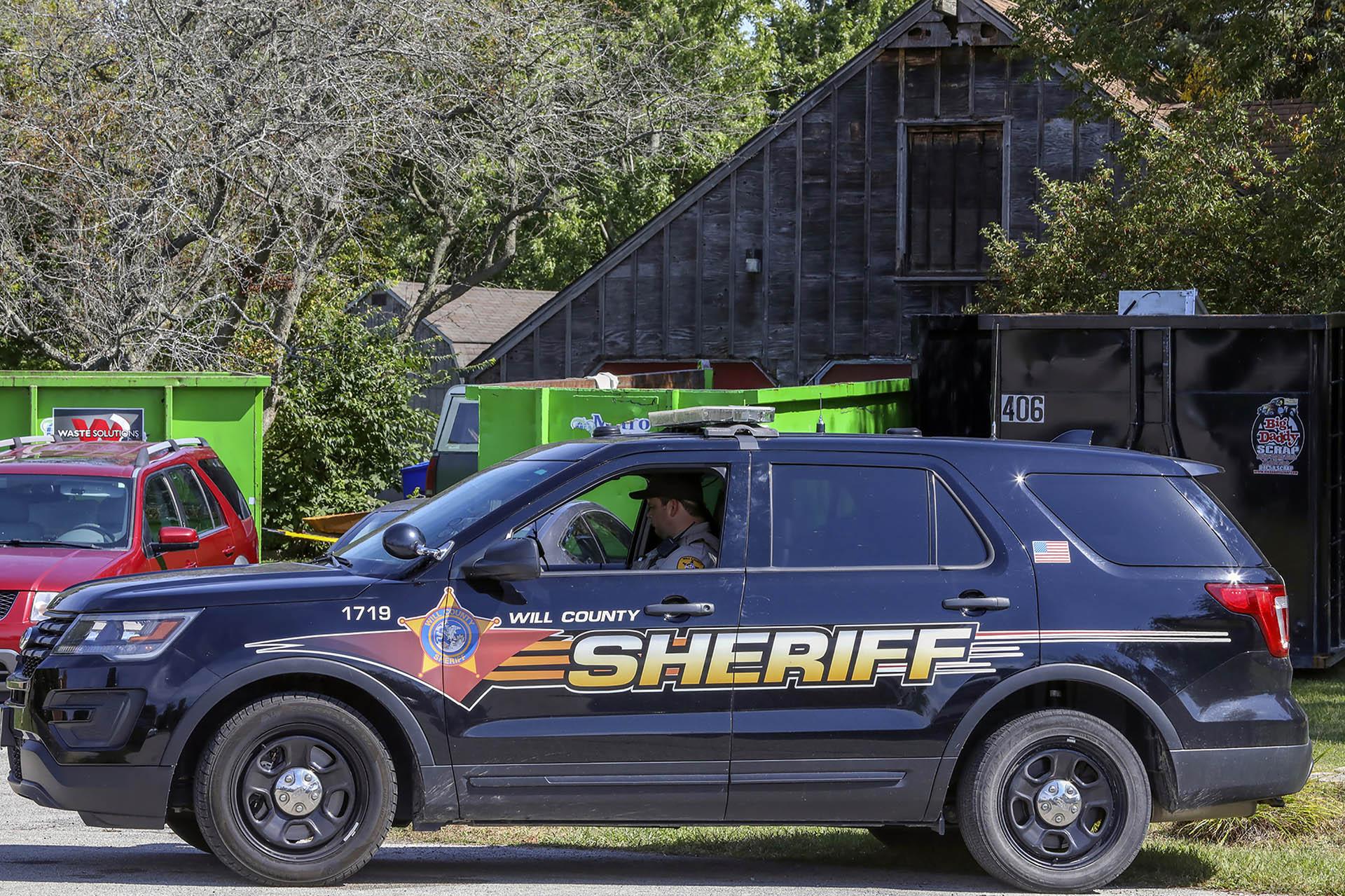  In this Sept. 19, 2019 file photo, Will County Sheriff’s patrol is stationed outside the home of deceased Dr. Ulrich Klopfer in unincorporated Crete, Illinois.  (AP Photo / Teresa Crawford, File)