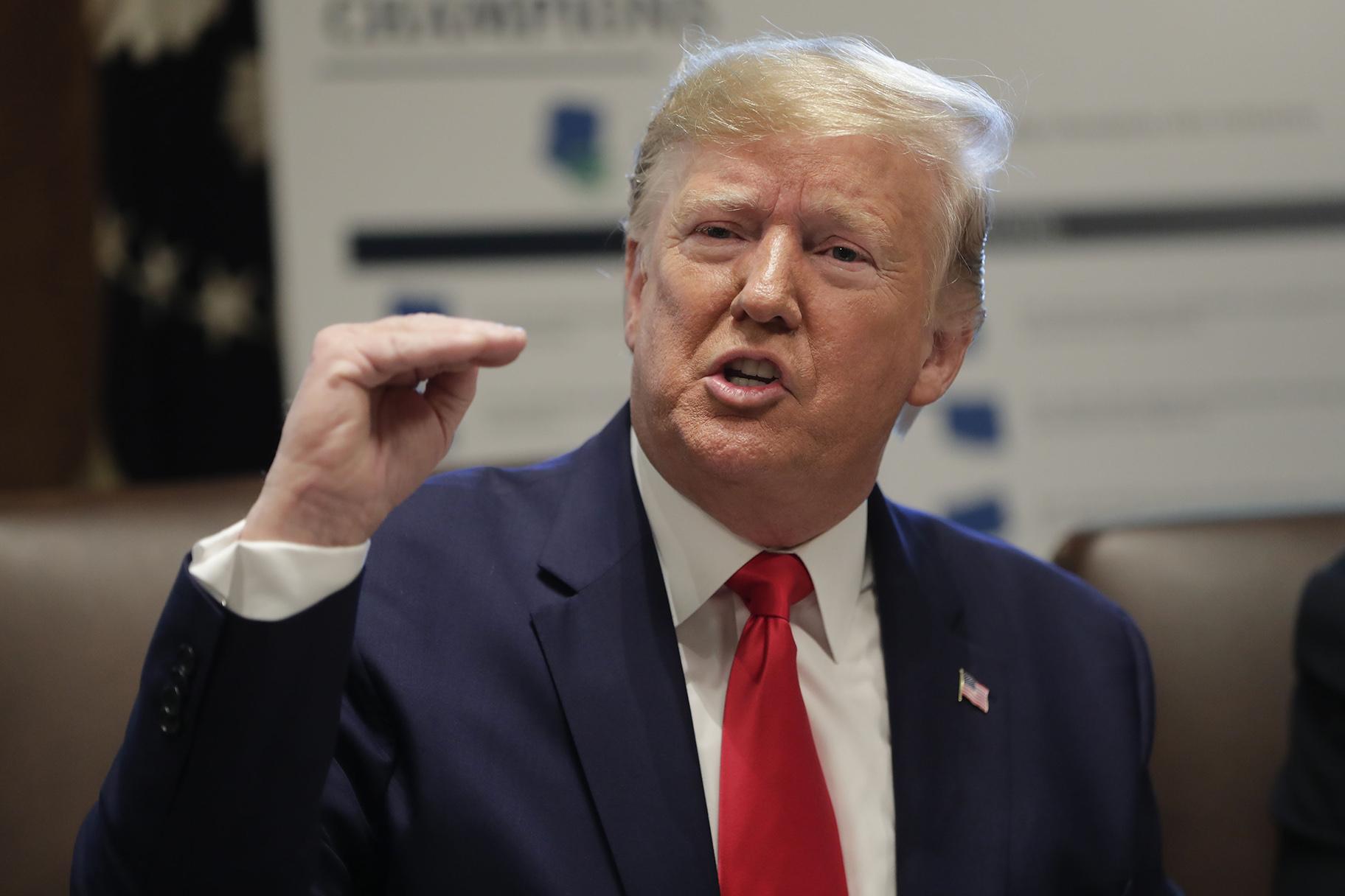 In this Oct. 21, 2019 file photo, President Donald Trump speaks during a Cabinet meeting in the Cabinet Room of the White House. (AP Photo / Pablo Martinez Monsivais, File)