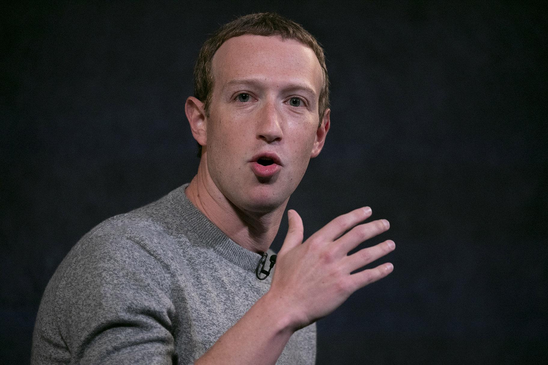 Facebook CEO Mark Zuckerberg speaks about “News Tab” at the Paley Center, Friday, Oct. 25, 2019 in New York.  (AP Photo / Mark Lennihan)