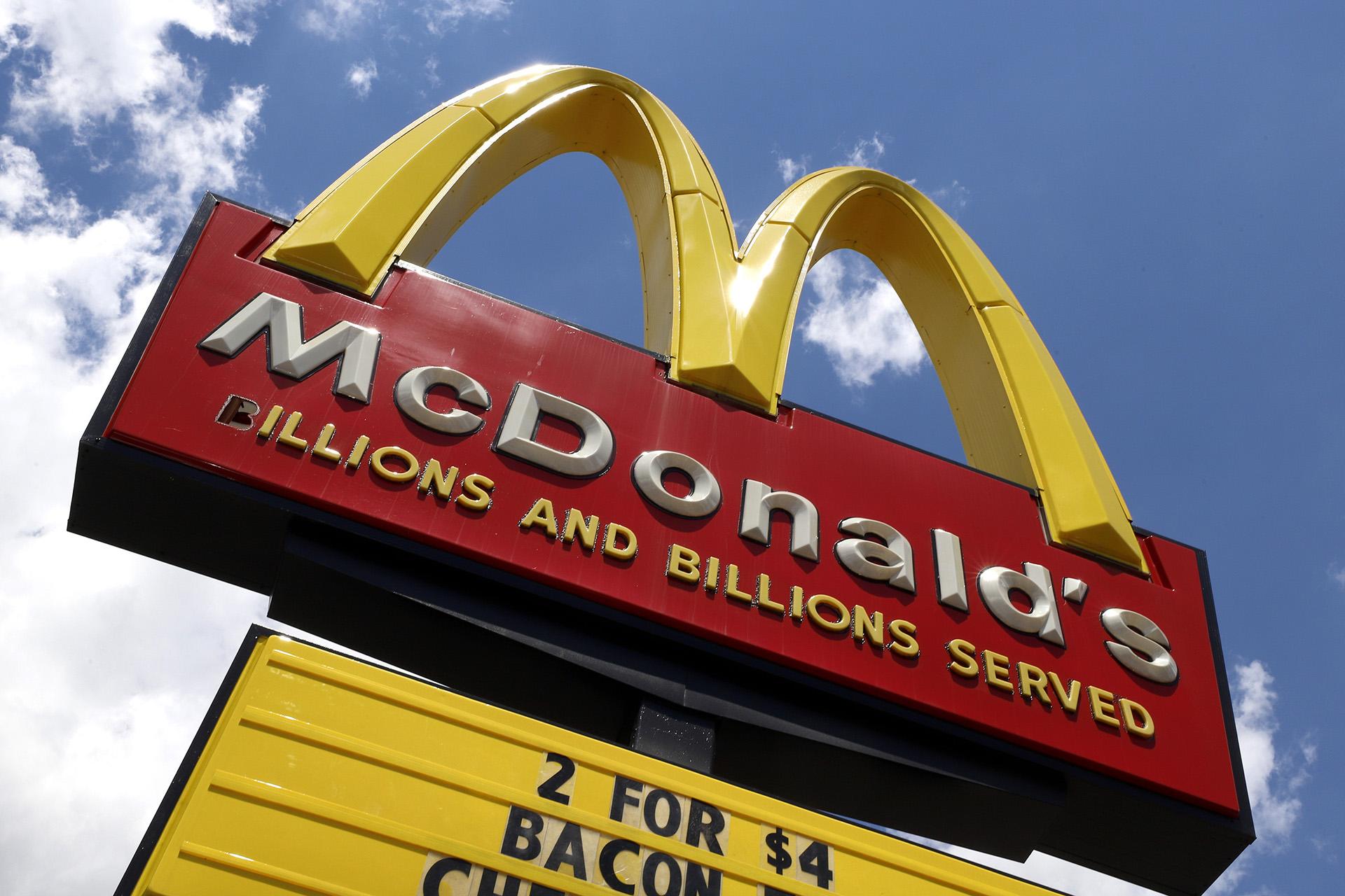 In this June 25, 2019 file photo a sign is displayed outside a McDonald's restaurant in Pittsburgh.(AP Photo / Gene J. Puskar, File) 
