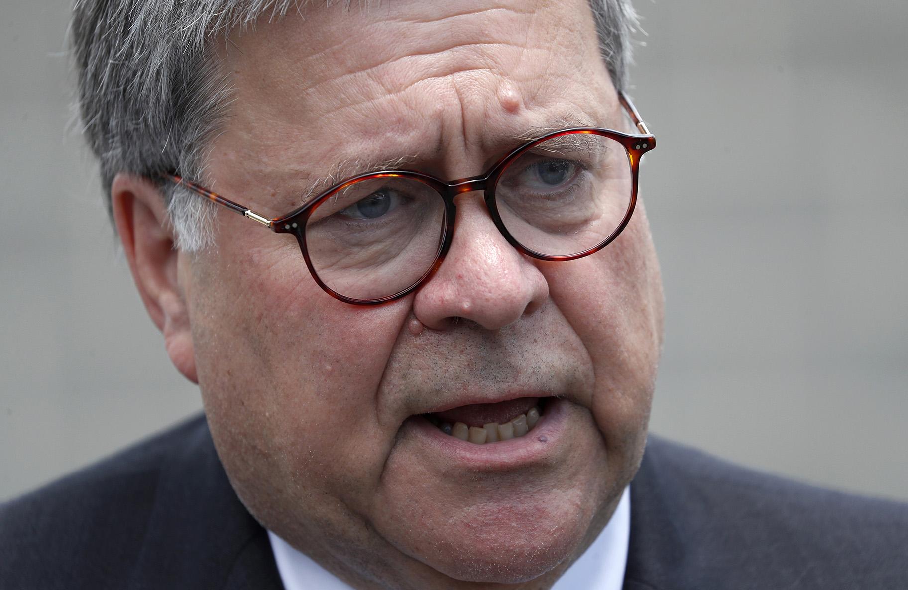In this July 8, 2019, file photo, U.S. Attorney General William Barr speaks during a tour of a federal prison in Edgefield, S.C. (AP Photo / John Bazemore, File)