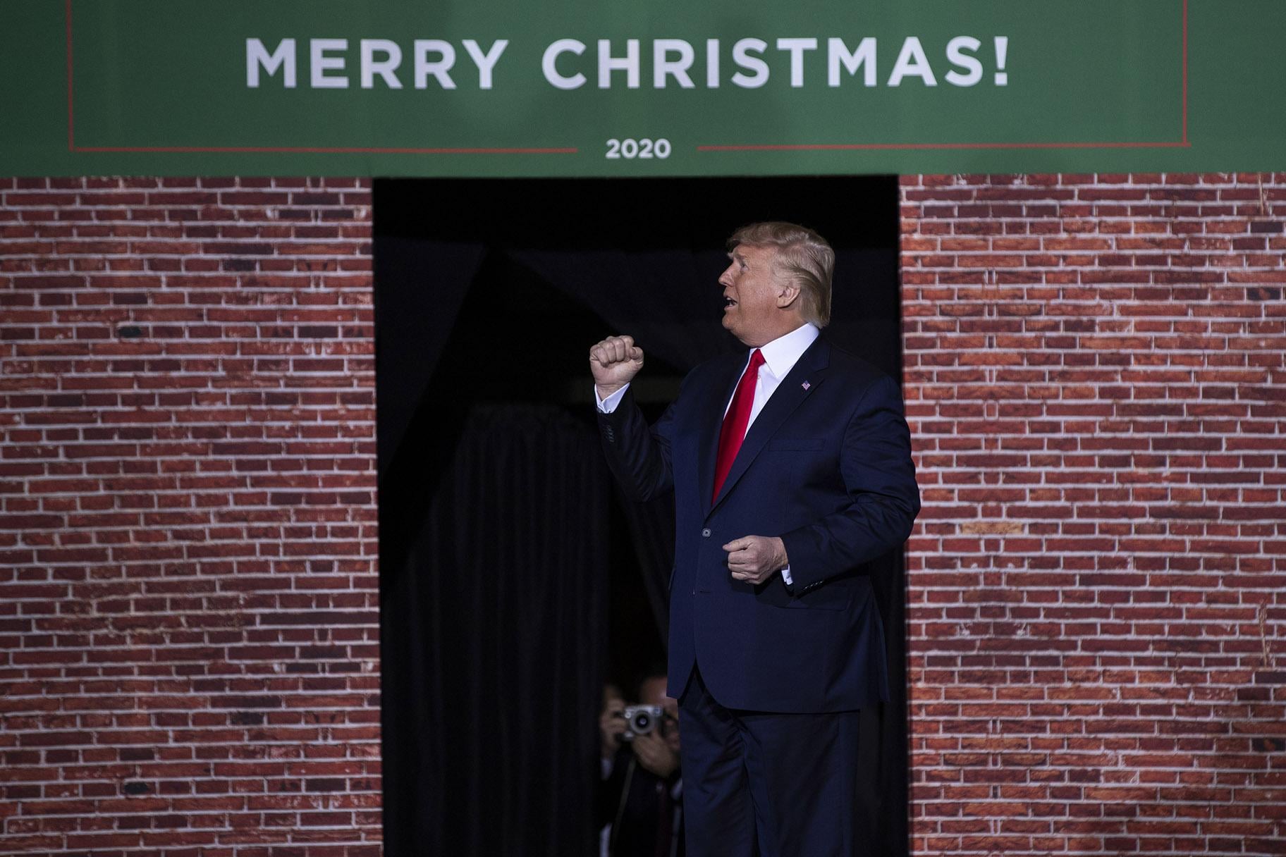 In this Wednesday, Dec. 18, 2019 file photo, President Donald Trump speaks during a campaign rally at Kellogg Arena, Wednesday, Dec. 18, 2019, in Battle Creek, Mich. (AP Photo / Evan Vucci, File)