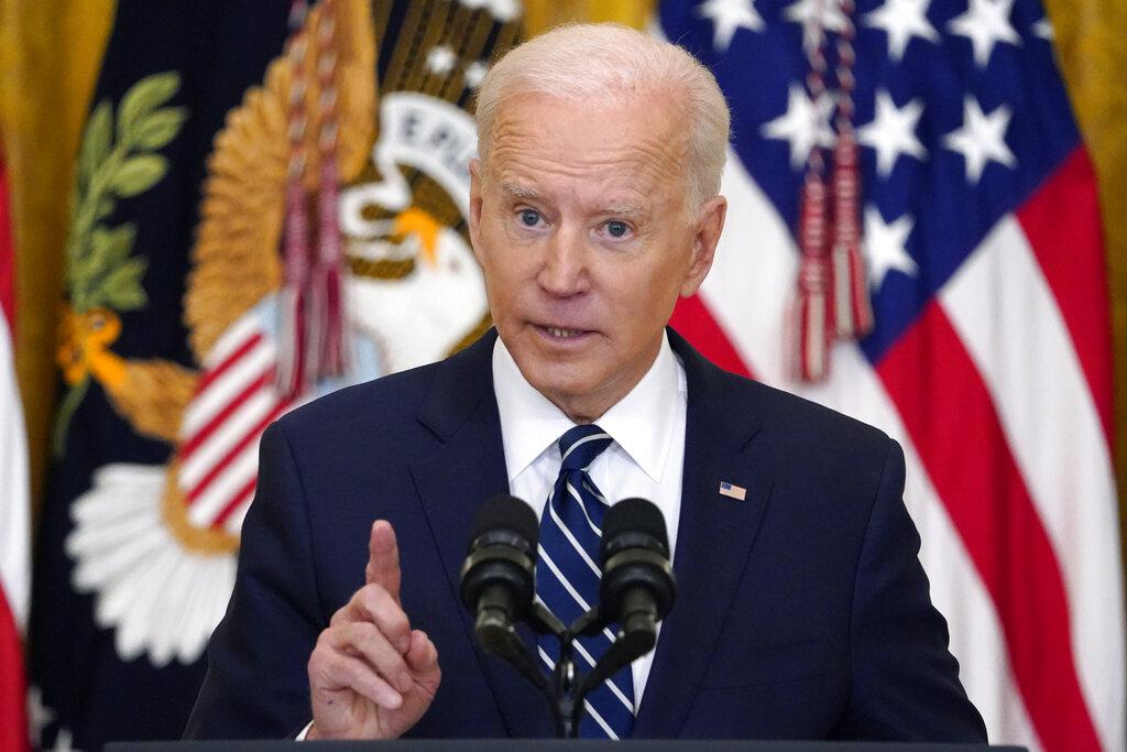 President Joe Biden speaks during a news conference in the East Room of the White House, Thursday, March 25, 2021, in Washington. (AP Photo / Evan Vucci)