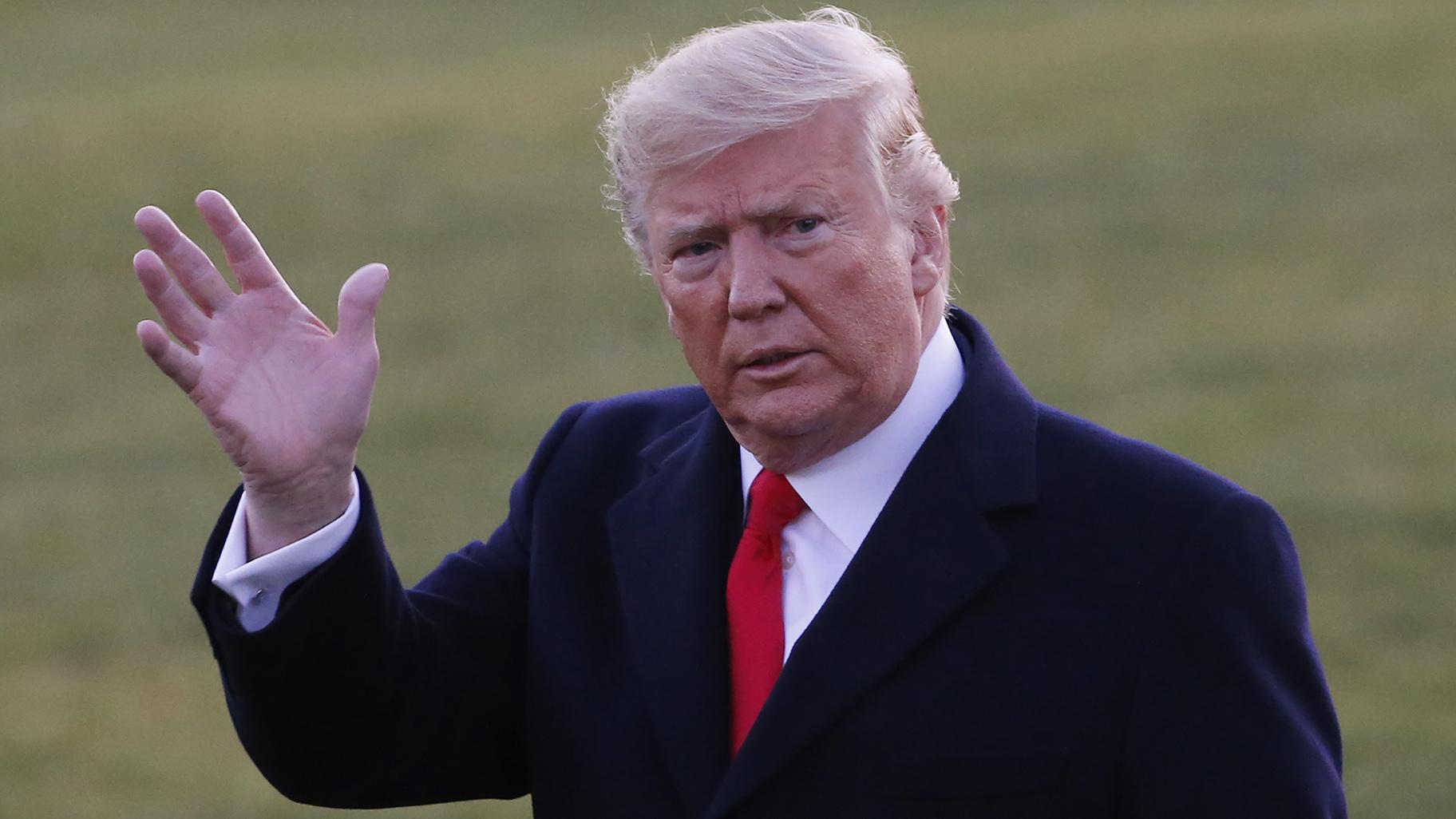 President Donald Trump leaves the White House for a campaign trip to Battle Creek, Mich., Wednesday, Dec. 18, 2019 in Washington.(AP Photo / Steve Helber)