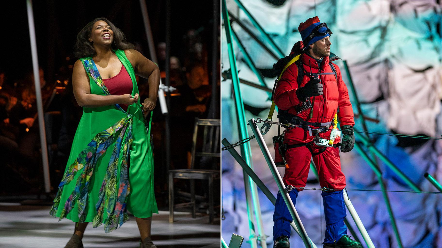 Michelle Johnson and Andrew Bidlack in Chicago Opera Theater’s productions of “Aleko” and “Everest.” (Photo credit: Michael Brosilow)