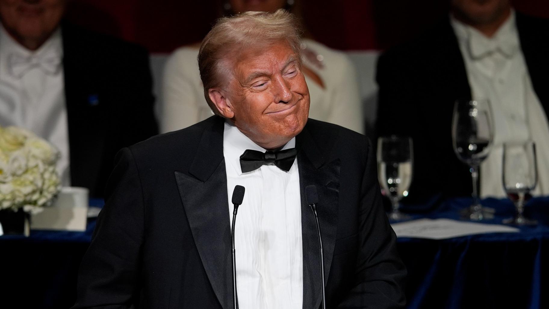 Republican presidential nominee former President Donald Trump speaks at the 79th annual Alfred E. Smith Memorial Foundation Dinner, Thursday, Oct. 17, 2024, in New York. (AP Photo / Julia Demaree Nikhinson)