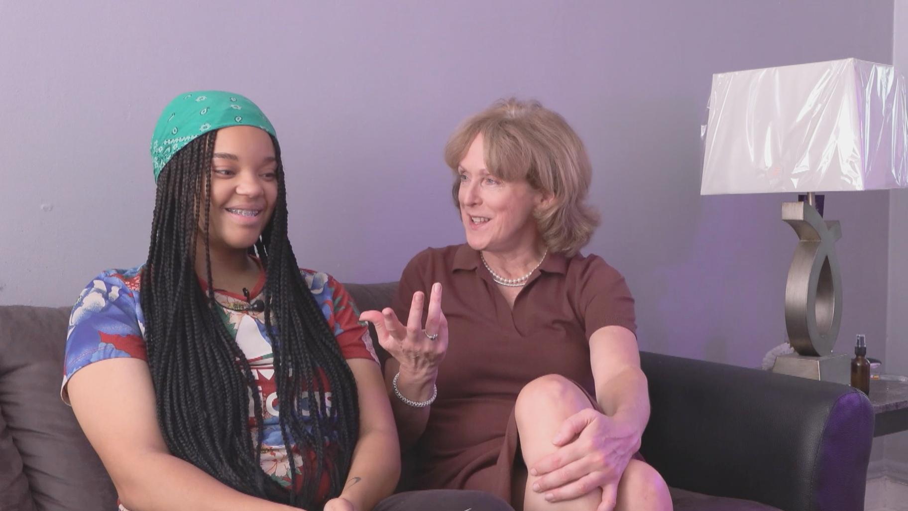 Shamyah Allen and her mentor Elizabeth Dierksheide. (Medill)