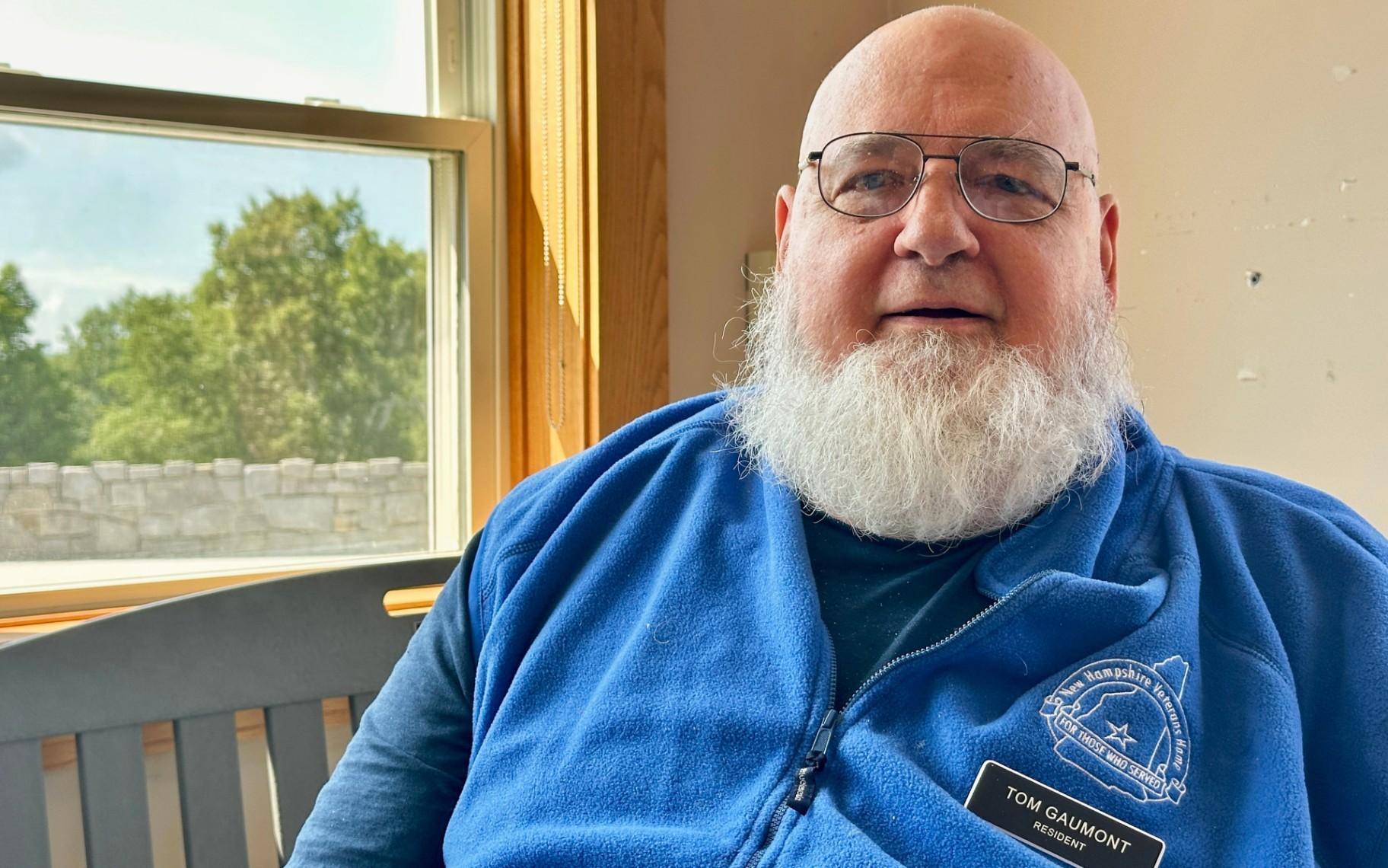 Tom Gaumont, an Army veteran and former history teacher, poses for a photo at the New Hampshire Veterans Home in Tilton, N.H., Wednesday, July 1, 2026. (AP Photo / Holly Ramer)