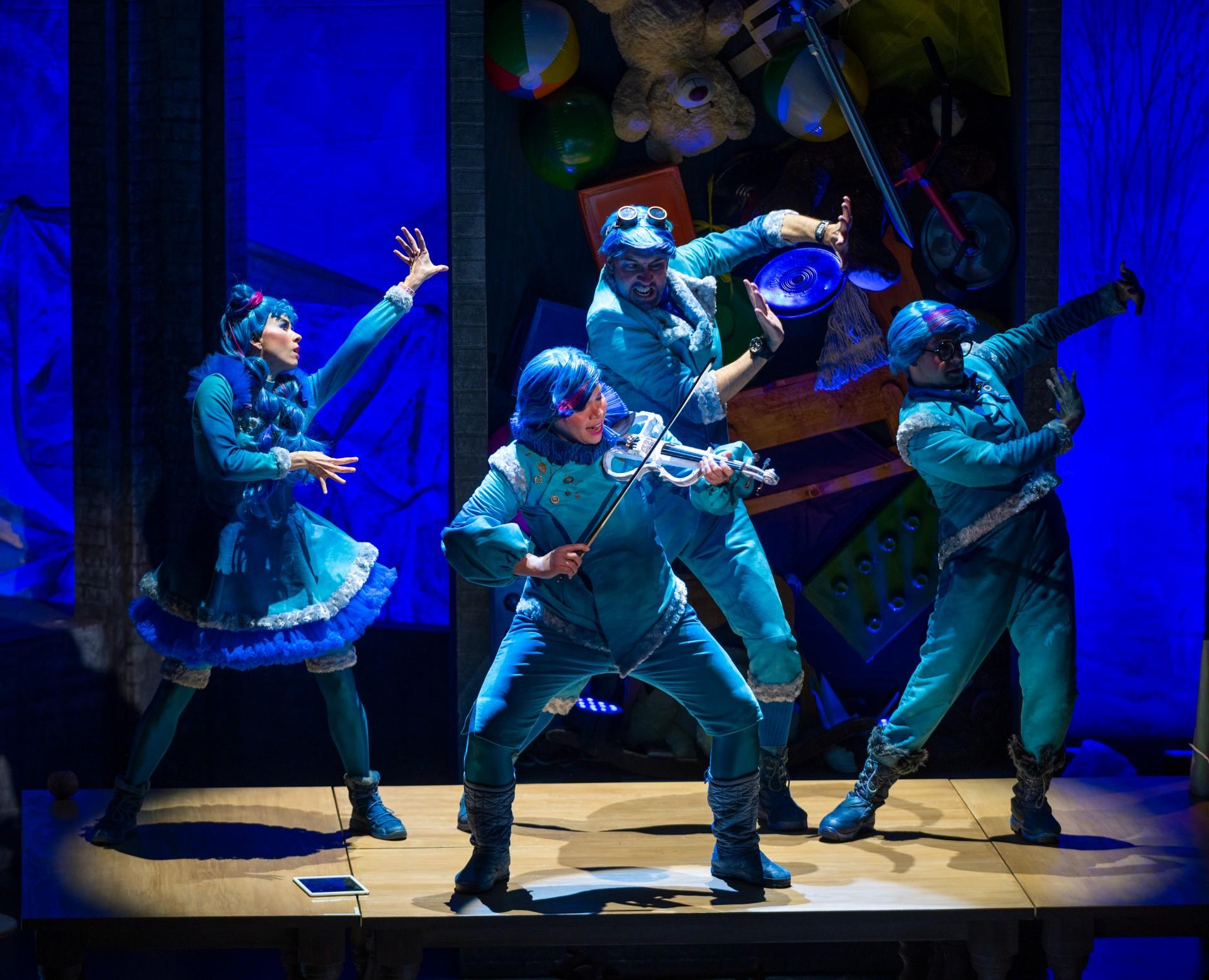 Amy Owens, Matt Boehler, Justin Berkowitz and Leah Dexter perform in“Becoming Santa Claus.” (Photo by Michael Brosilow)