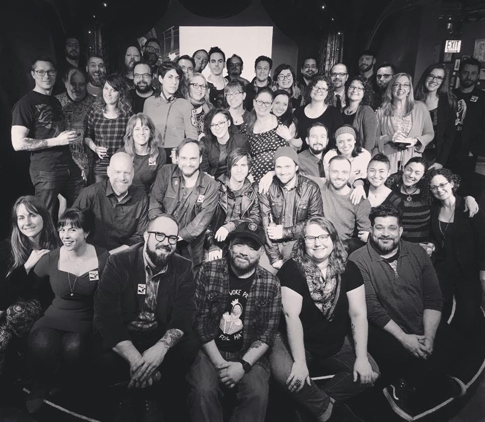 This photo represents roughly a third of the more than 150 people that worked on “F*cking Forty.” (Courtesy of F*cking Forty)