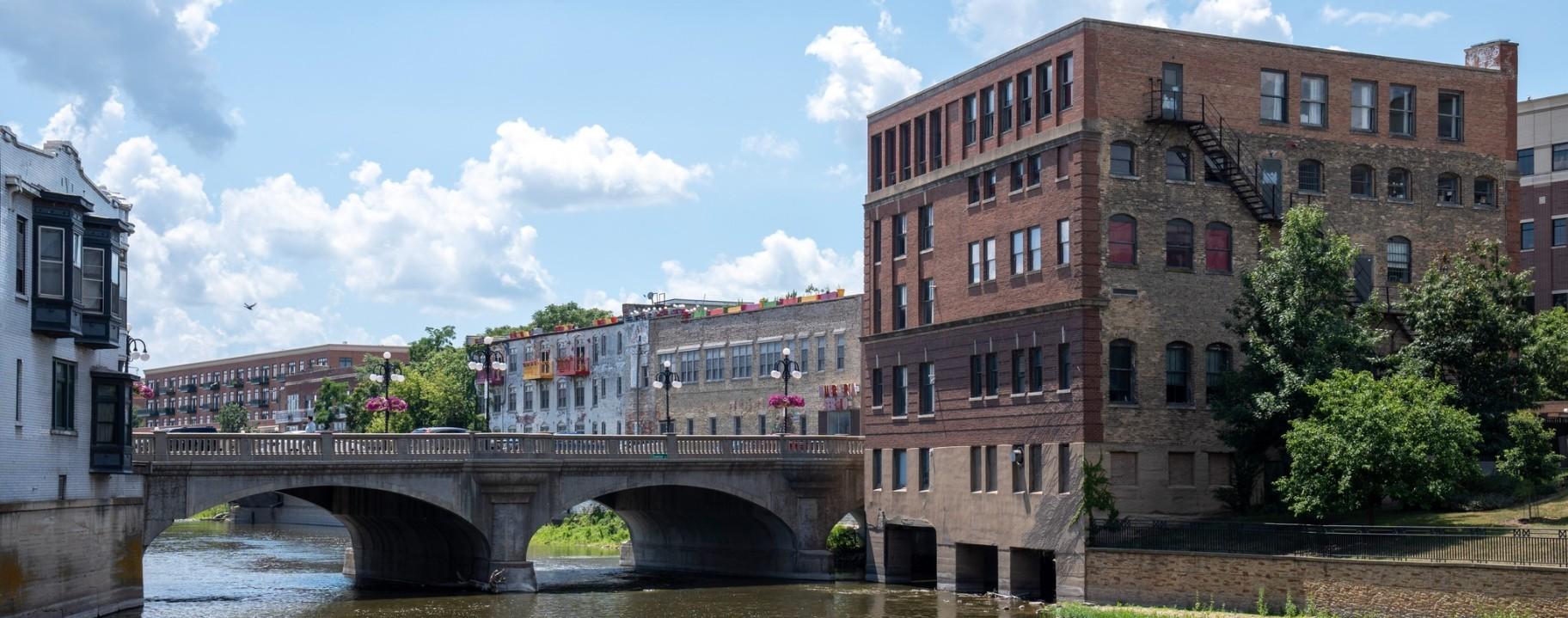 A view of Aurora from the Fox River. (City of Aurora)