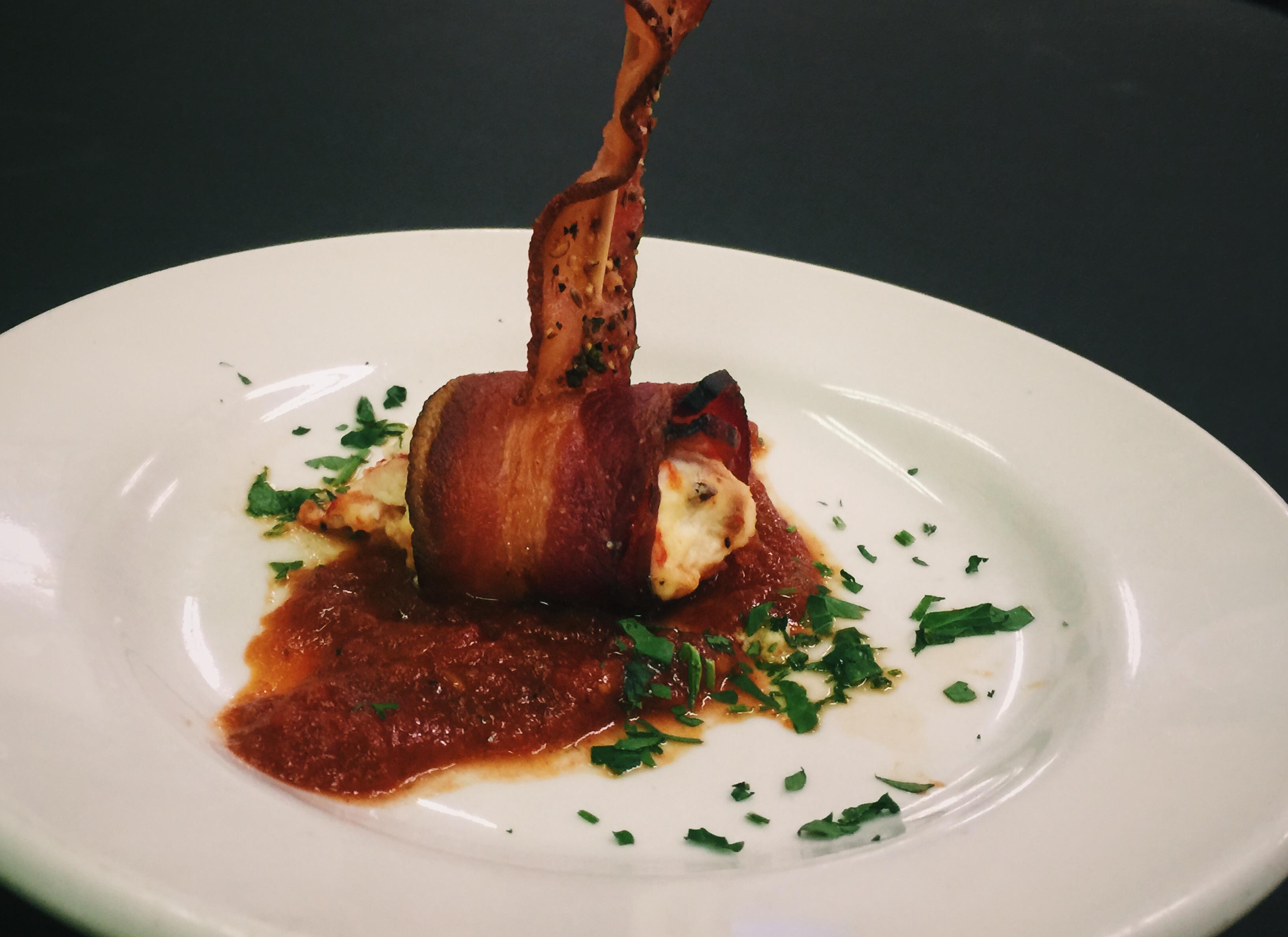 Chef Joe Torres' Bacon Lobster Manicotti is one of the many bacon-oriented dishes available at Baconfest. (Courtesy of Italian Village Restaurants)