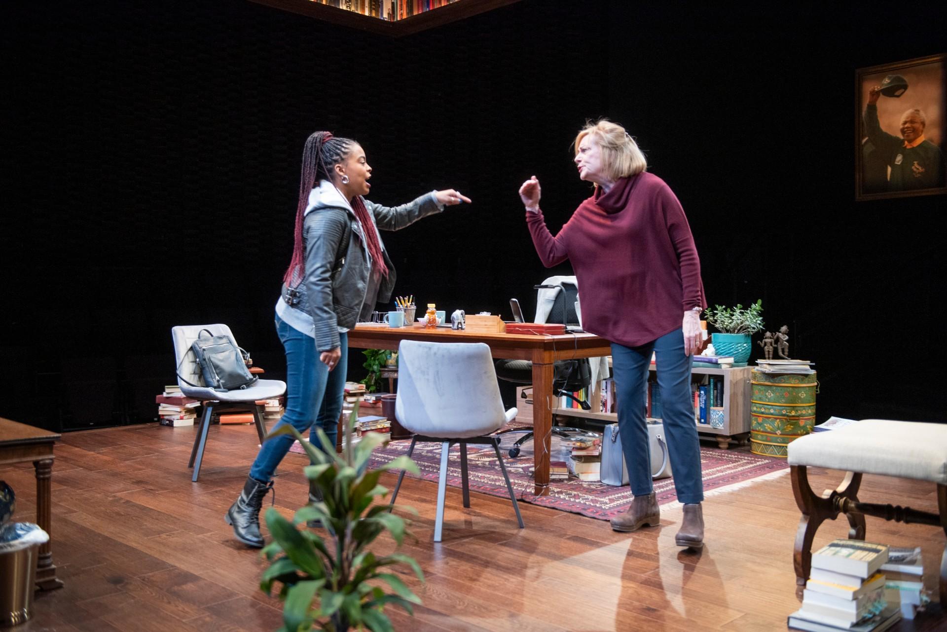 Ayanna Bria Bakari and Mary Beth Fisher in “The Niceties.” (Photo by Michael Brosilow)