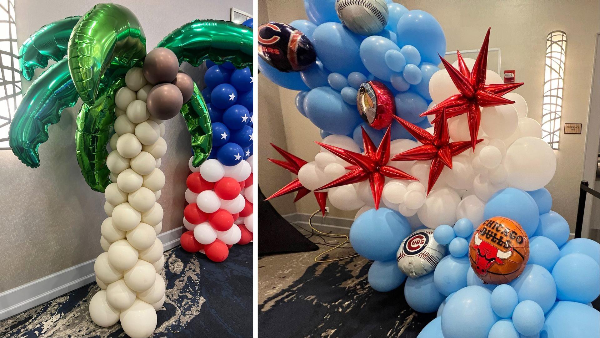 A balloon display in the conference room hosting the Illinois delegation breakfast meetings at the Democratic National Convention. (Amanda Vinicky / WTTW News)