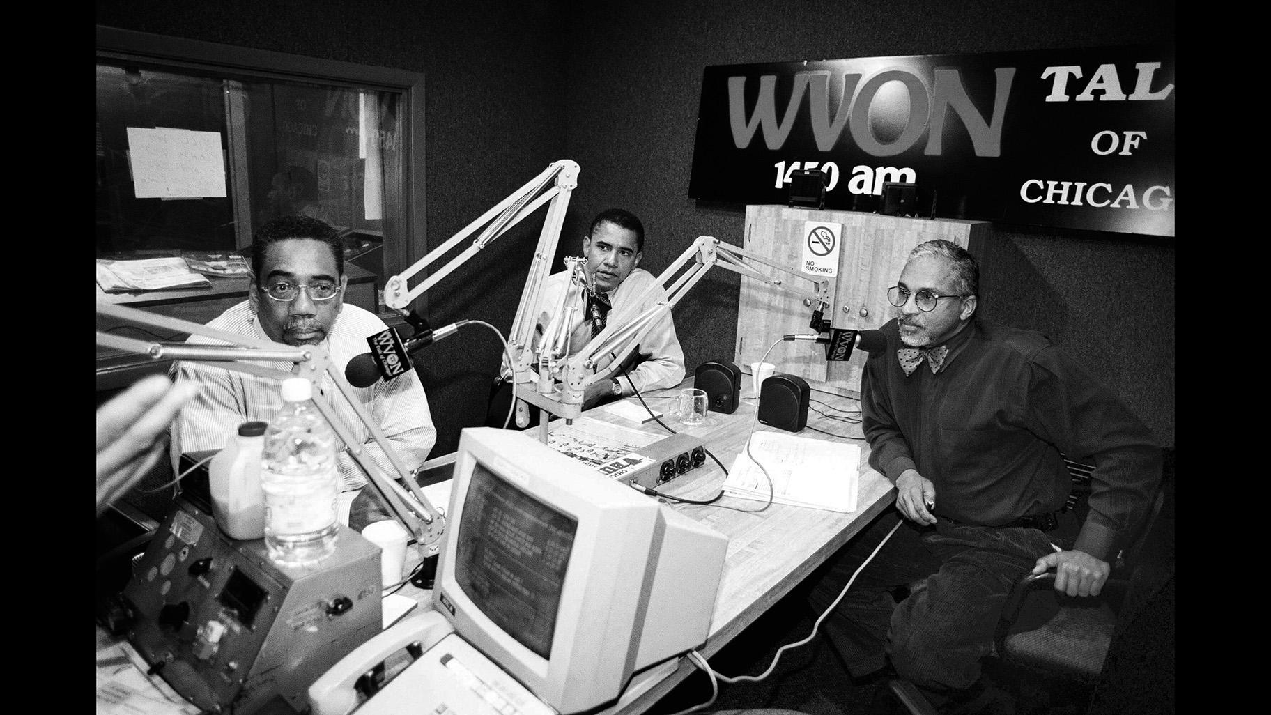 Barack Obama radio debate, 2000. (Courtesy the Chicago History Museum)