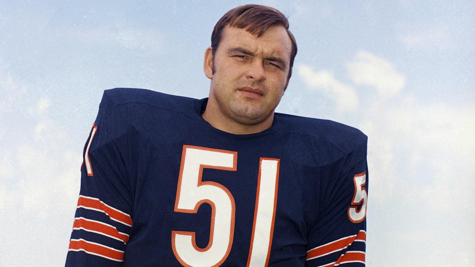 FILE - Chicago Bears linebacker Dick Butkus poses for a photo in 1970. (AP Photo, File)