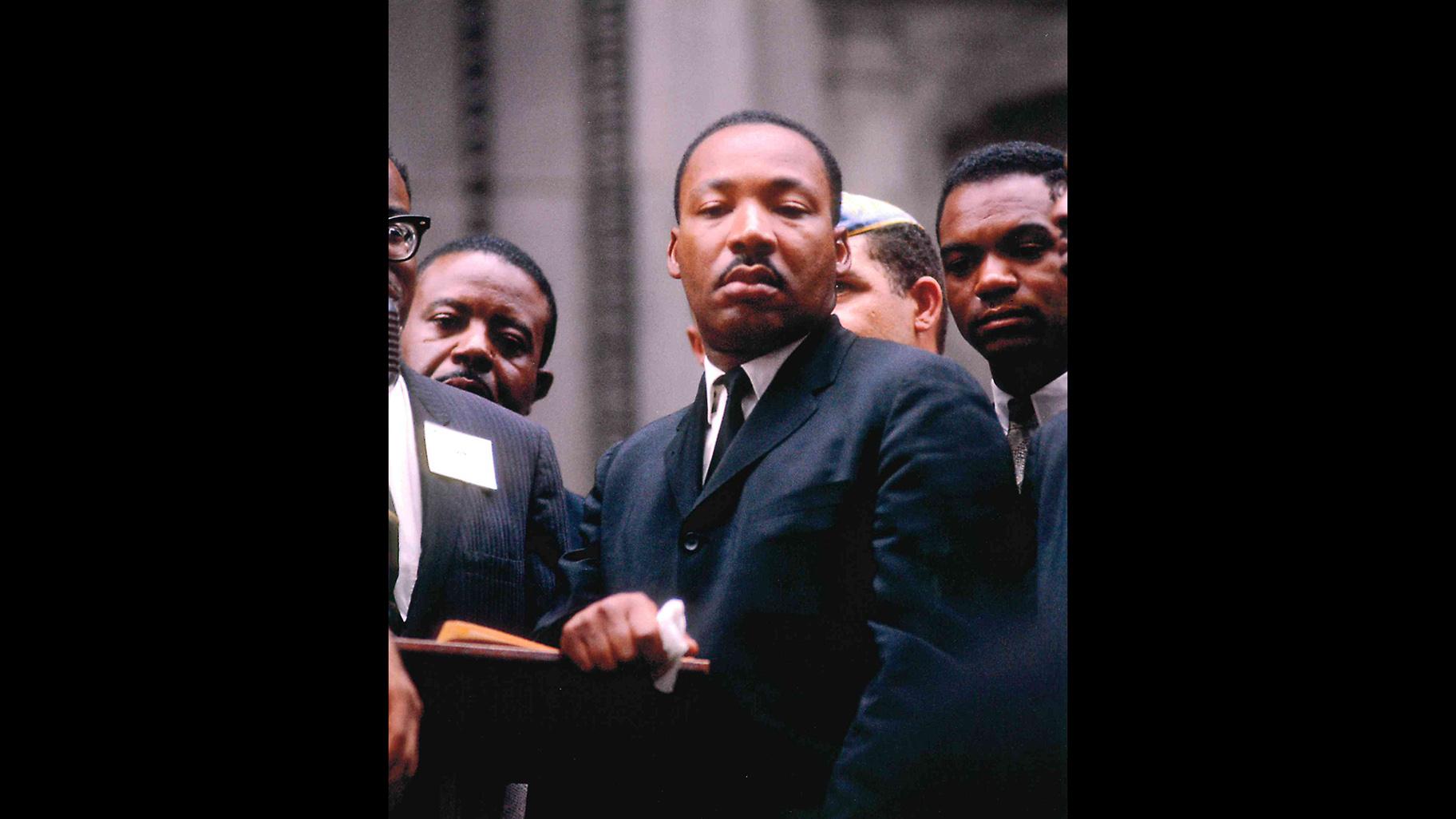 Martin Luther King Jr. photograph by Bernard Kleina. (Courtesy of the Elmhurst Art Museum)