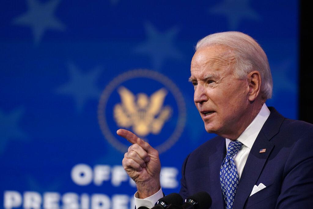 President-elect Joe Biden speaks at The Queen Theater in Wilmington, Del., Tuesday, Dec 22, 2020. (AP Photo / Carolyn Kaster)