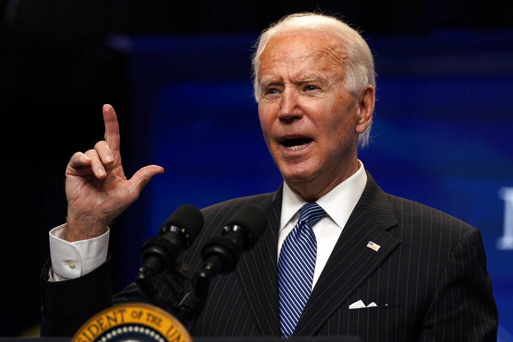 President Joe Biden speaks during an event on American manufacturing, in the South Court Auditorium on the White House complex, Monday, Jan. 25, 2021, in Washington. (AP Photo / Evan Vucci)